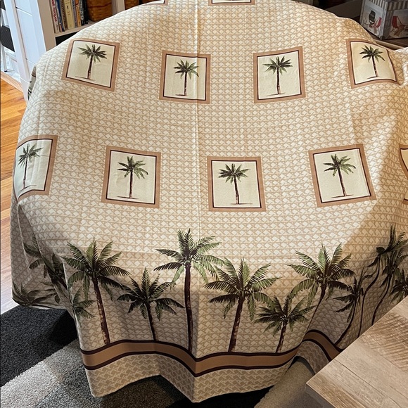 Better Homes And Gardens Beige and Cream Palm Tree Patterned Shower Curtain - Picture 2 of 4